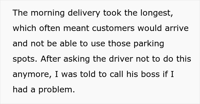 Worker Maliciously Complies With Suggestion To Deal With Delivery Driver Who Hogs The Handicap Spot Worker Maliciously Complies With Suggestion To Deal With Delivery Driver Who Hogs The Handicap Spot