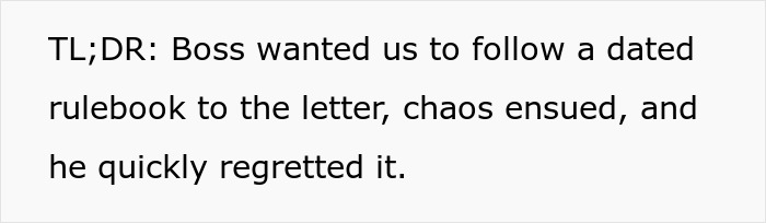 Boss Tells Employees To Follow Outdated Rule Book, Begs Them To Stop After 3 Days Boss Tells Employees To Follow Outdated Rule Book, Begs Them To Stop After 3 Days