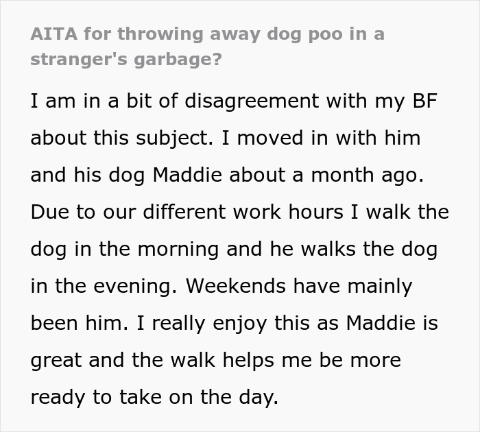Woman Throws Dog Waste In Her Neighbors’ Bins And Doesn’t See The Problem With It, BF Ends It