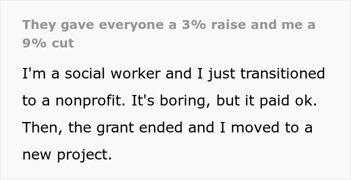 Nonprofit Makes a Mistake By Offering This Employee A 9% Pay Cut While Others Enjoy Their 3% Raises