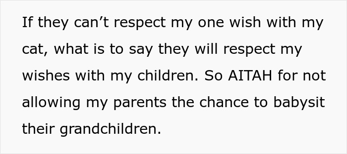 “Oh Stop… It’s Just A Cat”: Woman Bans Parents From Grandkids Following Tragic Pet Incident “Oh Stop… It’s Just A Cat”: Woman Bans Parents From Grandkids Following Tragic Pet Incident