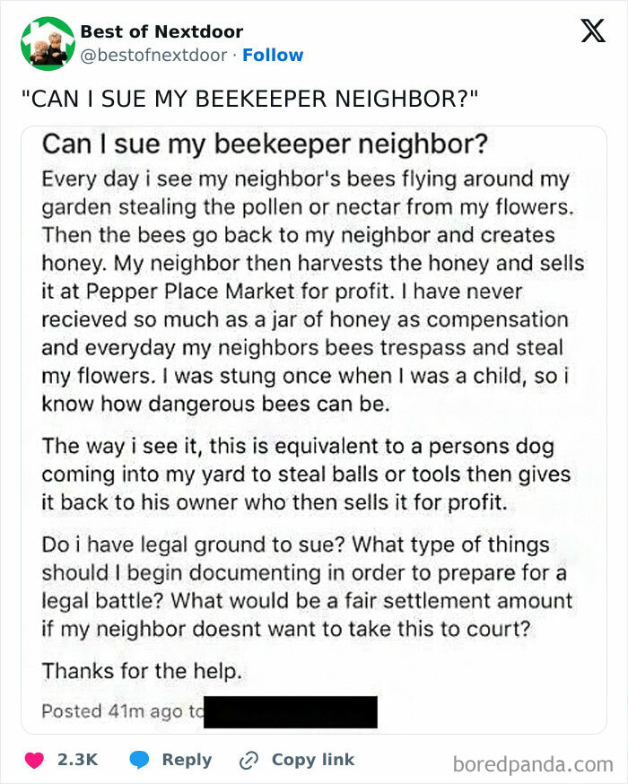 Sorry, You Got To Sue The Bees Directly