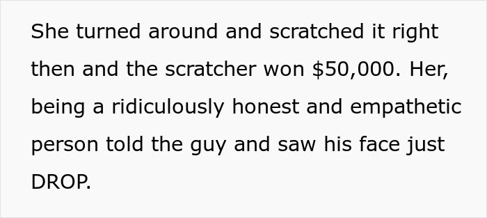 Woman Furious That Friend Received Scratchcard As A Tip But Returned It, Despite It Winning $50k Woman Furious That Friend Received Scratchcard As A Tip But Returned It, Despite It Winning $50k