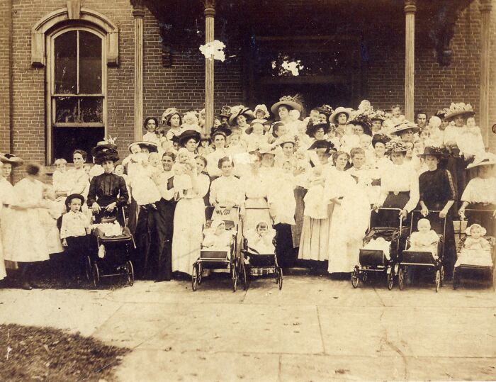 Babies Galore! Taken In 1900 Near Sullivan, Indiana. My Grandmother, Holding My Aunt, Is In The Dark Dress On The Left. Next To The Woman Who We Called The Wicked Witch When We Were Young. She Is In Deep Mourning Clothes