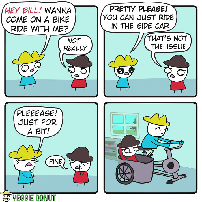 Comics About A Pair Of Friends Riding A Bike veggiedonut