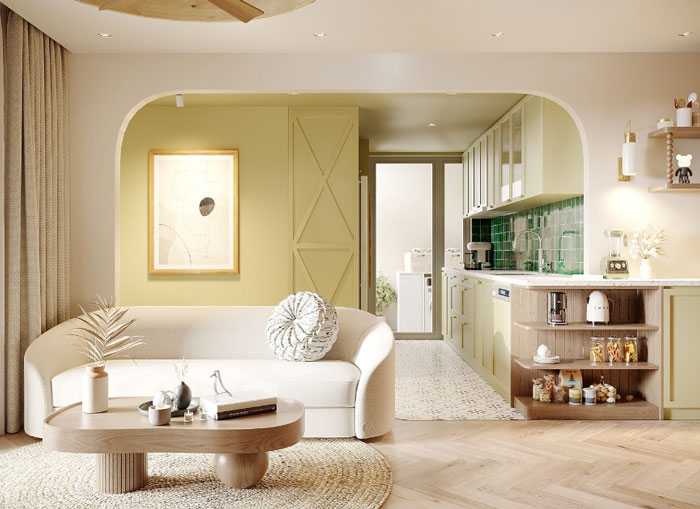 White couch with decorative pillow and wooden coffee table featuring white vase, showcasing unique boho decor ideas for a chic space. White couch with decorative pillow and wooden coffee table featuring white vase, showcasing unique boho decor ideas for a chic space.