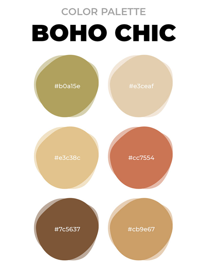 Boho chick color palette 