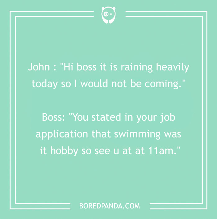 Plot Twist: Swimming to Work Now?