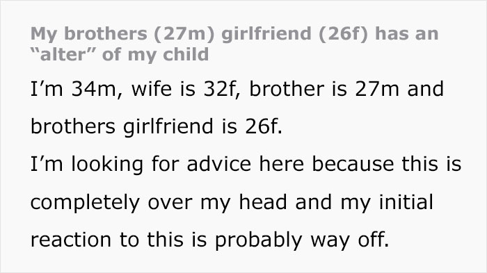 Mom Shares Horrifying Story About Brother-In-Law's GF Who Thinks She's Their 3 Y.O. Mom Shares Horrifying Story About Brother-In-Law's GF Who Thinks She's Their 3 Y.O.