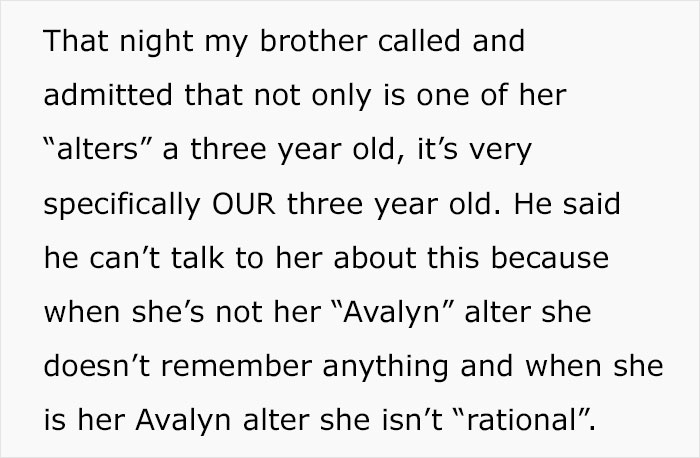 Mom Shares Horrifying Story About Brother-In-Law's GF Who Thinks She's Their 3 Y.O.