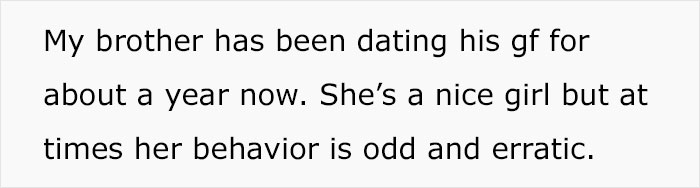 Mom Shares Horrifying Story About Brother-In-Law's GF Who Thinks She's Their 3 Y.O. Mom Shares Horrifying Story About Brother-In-Law's GF Who Thinks She's Their 3 Y.O.