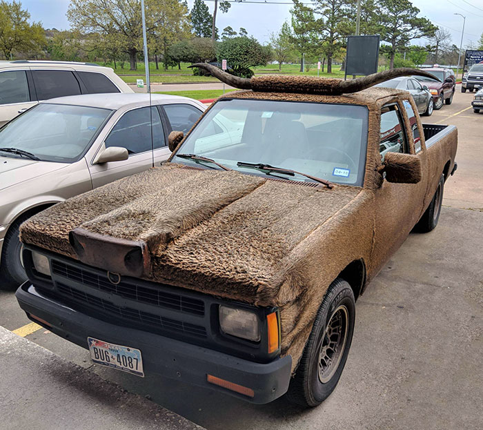 This Bull Truck I Saw In Houston. Yes, That Is Fuzzy Leather
