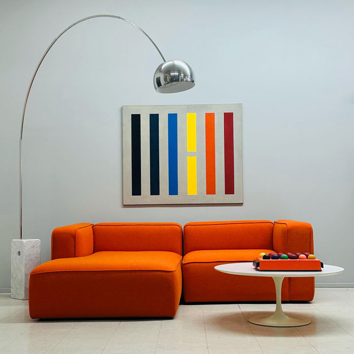 modular orange two-seater couch