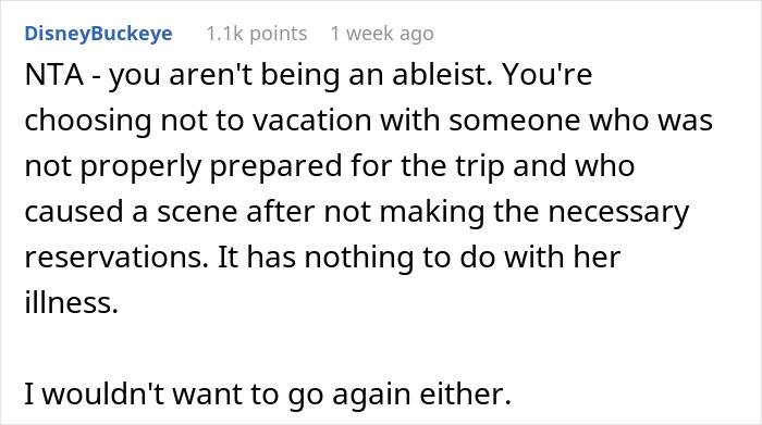 Woman Refuses To Repeat Trip With Disabled Friend, Gets Called An "Ableist" Woman Refuses To Repeat Trip With Disabled Friend, Gets Called An "Ableist"
