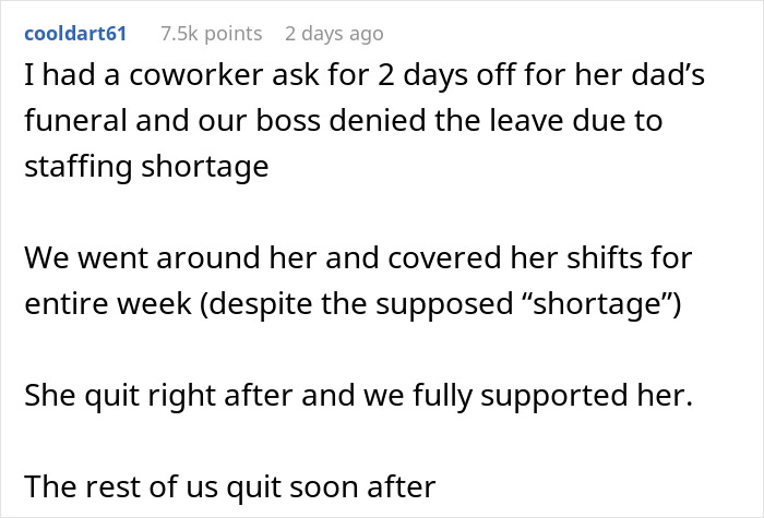 Woman Receives Notice One Month Later That Days Off She Had Confirmed For Mom's Funeral Are Denied