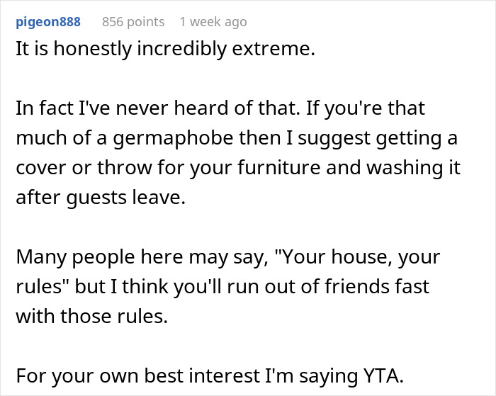 Man Can’t Accept That His One House Rule Is “Excessive And Unreasonable,” The Internet Disagrees