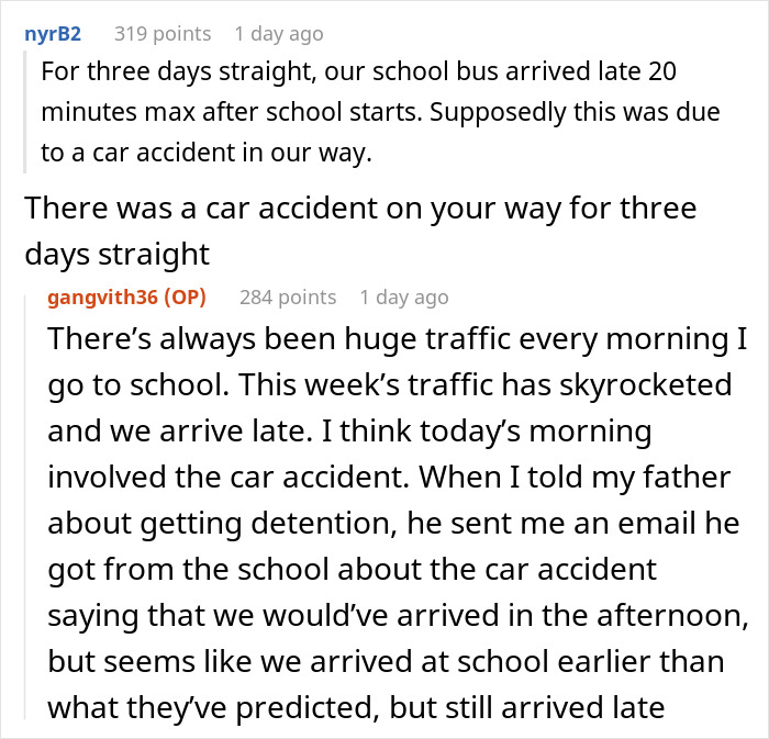 Student Mad Over 5 Days Of Detention After Their School Bus Is Late And They “Fail” To Report It