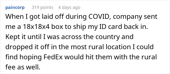 “Send My Laptop Back After A Layoff? OK”: Worker Maliciously Complies, Costing Company Hundreds “Send My Laptop Back After A Layoff? OK”: Worker Maliciously Complies, Costing Company Hundreds