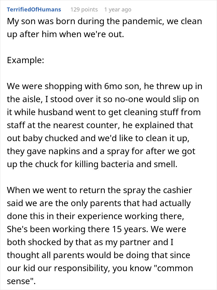 Mom Shocked People Expect Her To Clean Up After Her Baby