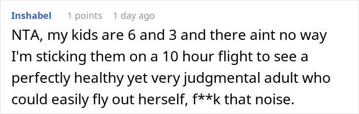 Woman Infuriates Her Parents By Not Going On A 10-Hour Flight So They Can See Their Grandbaby Woman Infuriates Her Parents By Not Going On A 10-Hour Flight So They Can See Their Grandbaby