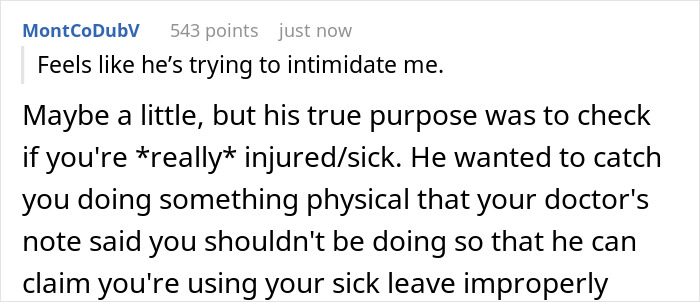 Worker Takes Boss’s Personal Visit While On Sick Leave As A Personal Space Violation, Reports Him Worker Takes Boss’s Personal Visit While On Sick Leave As A Personal Space Violation, Reports Him