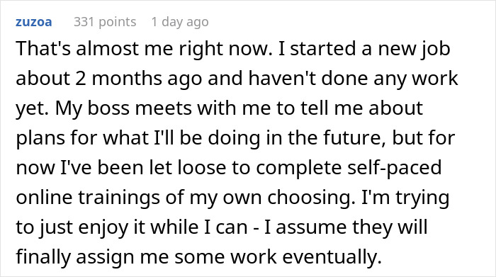 Person Worries About Getting Paid To Do Nothing, The Internet Shoves Some Sense Into Them
