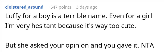 Woman Supports BIL When He Worries That Kid Will Be Bullied Due To Wife’s Chosen Name Woman Supports BIL When He Worries That Kid Will Be Bullied Due To Wife’s Chosen Name