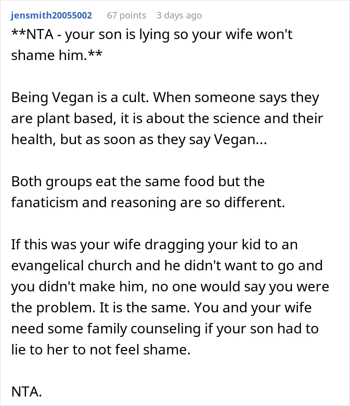 Mom Freaks Out After Finding Out Her Son Has Been Getting Non-Vegan Snacks From Dad