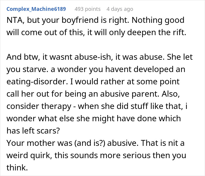 Woman Wants To Show Mom How Messed Up She Was With Her 'Food Rules' By Enforcing Them On Her Woman Wants To Show Mom How Messed Up She Was With Her 'Food Rules' By Enforcing Them On Her