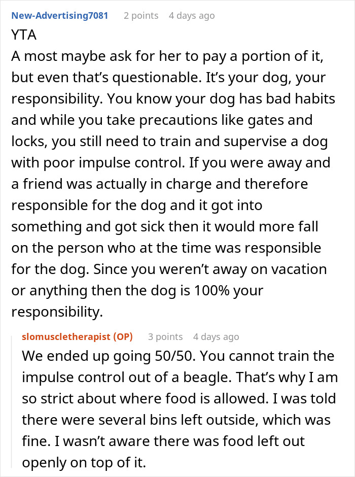 Woman Gets $800 Vet Bill After Her Dog Eats Roommate's Food, Wonders Who's To Blame Woman Gets $800 Vet Bill After Her Dog Eats Roommate's Food, Wonders Who's To Blame
