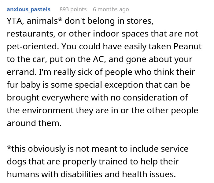 Person Gets Slammed For Taking Their Dog Into The Grocery Store, Vents Online But Finds No Support Person Gets Slammed For Taking Their Dog Into The Grocery Store, Vents Online But Finds No Support