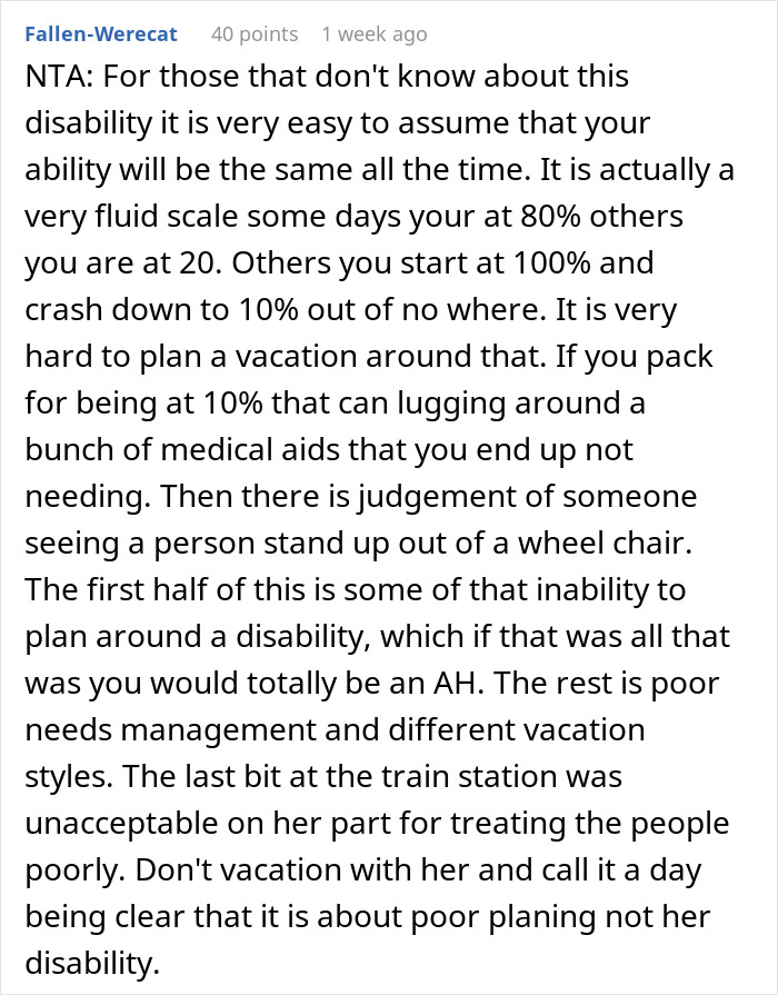 Woman Refuses To Repeat Trip With Disabled Friend, Gets Called An "Ableist" Woman Refuses To Repeat Trip With Disabled Friend, Gets Called An "Ableist"