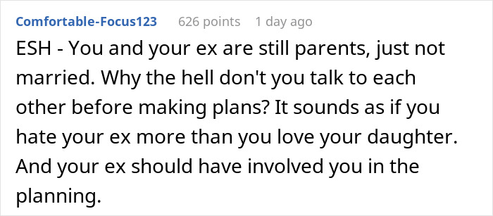 Guy’s Ex Picks The Place For Their Daughter’s 15th Birthday Party, He Refuses To Fund It Guy’s Ex Picks The Place For Their Daughter’s 15th Birthday Party, He Refuses To Fund It