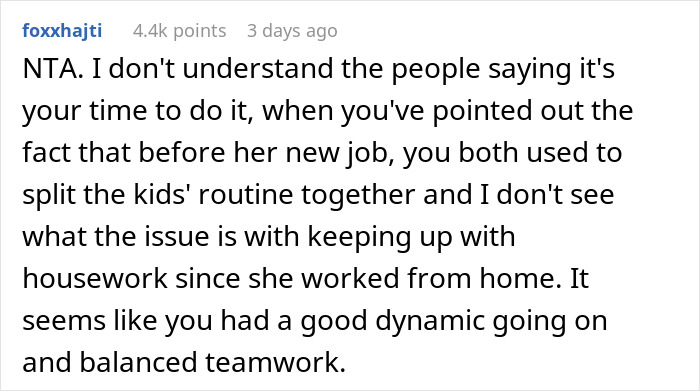 “Unfair Amount Of Duties”: Wife’s New Job Puts Strain On The Household “Unfair Amount Of Duties”: Wife’s New Job Puts Strain On The Household