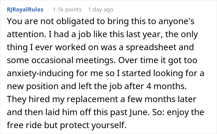 Person Worries About Getting Paid To Do Nothing, The Internet Shoves Some Sense Into Them Person Worries About Getting Paid To Do Nothing, The Internet Shoves Some Sense Into Them