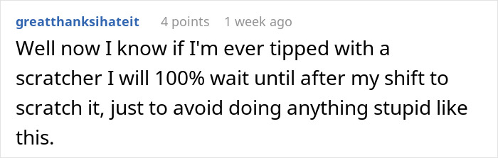 Woman Furious That Friend Received Scratchcard As A Tip But Returned It, Despite It Winning $50k Woman Furious That Friend Received Scratchcard As A Tip But Returned It, Despite It Winning $50k