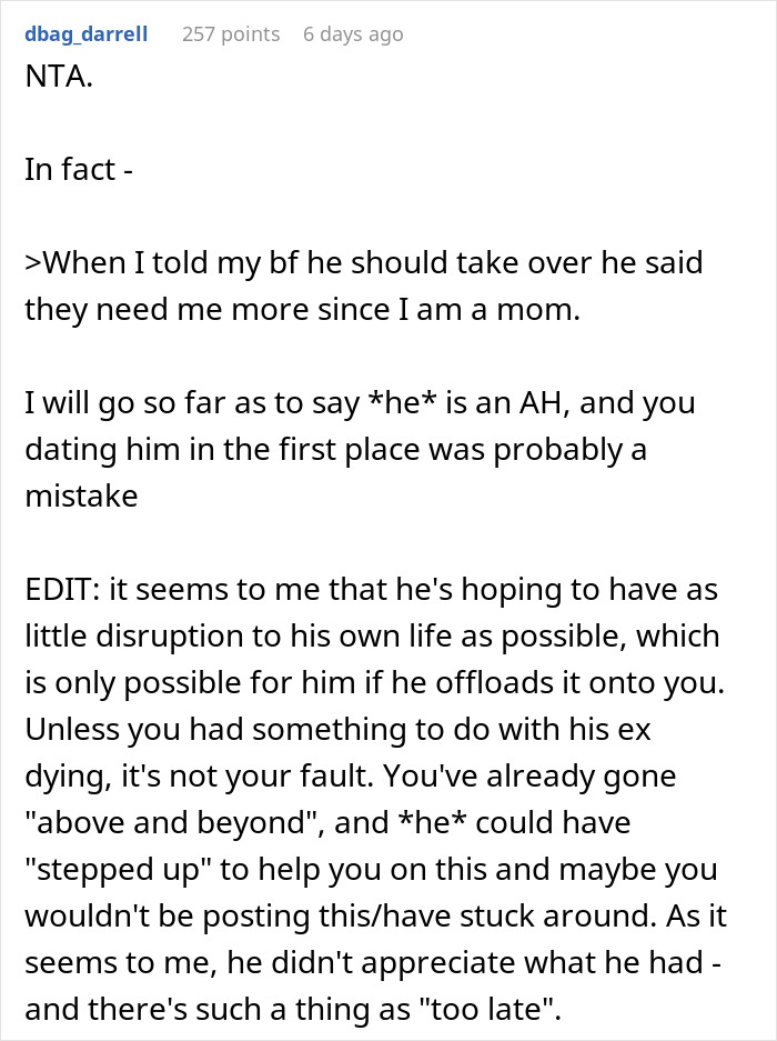 Woman Refuses To Be A Stepmother To Her BF's Kids After Their Mother Dies, Gets Told To 'Grow Up' Woman Refuses To Be A Stepmother To Her BF's Kids After Their Mother Dies, Gets Told To 'Grow Up'