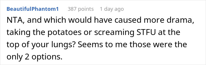 Woman 'Fixes' Best Man's Problem Of Being Served Potatoes, Simply Grabs Them Off His Plate Woman 'Fixes' Best Man's Problem Of Being Served Potatoes, Simply Grabs Them Off His Plate