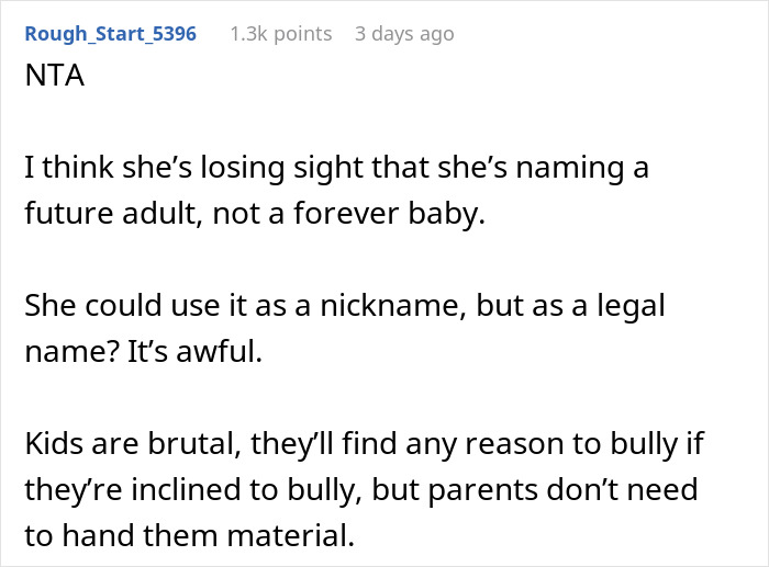 Woman Supports BIL When He Worries That Kid Will Be Bullied Due To Wife’s Chosen Name Woman Supports BIL When He Worries That Kid Will Be Bullied Due To Wife’s Chosen Name