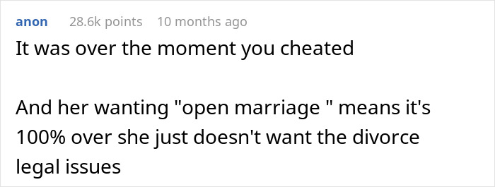 Cheating Husband Gets Caught, Wife Proposes Open Marriage And Now He "Lives In Agony" Every Day Cheating Husband Gets Caught, Wife Proposes Open Marriage And Now He "Lives In Agony" Every Day