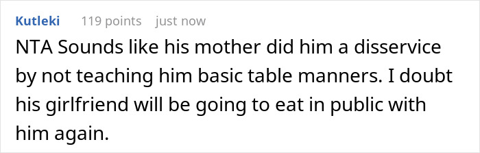 Guy Disregards Dad’s Advice On Table Manners, Regrets It During A Dinner With His GF’s Family