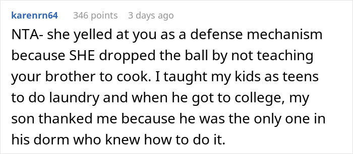 Woman Under Fire By Her Mother For Just Attempting To Teach 15 Y.O. Son Basics Of Cooking