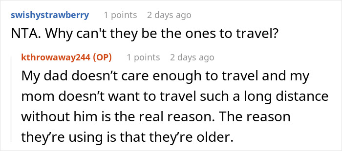 Woman Infuriates Her Parents By Not Going On A 10-Hour Flight So They Can See Their Grandbaby Woman Infuriates Her Parents By Not Going On A 10-Hour Flight So They Can See Their Grandbaby