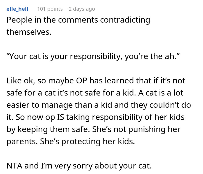 “Oh Stop… It’s Just A Cat”: Woman Bans Parents From Grandkids Following Tragic Pet Incident “Oh Stop… It’s Just A Cat”: Woman Bans Parents From Grandkids Following Tragic Pet Incident
