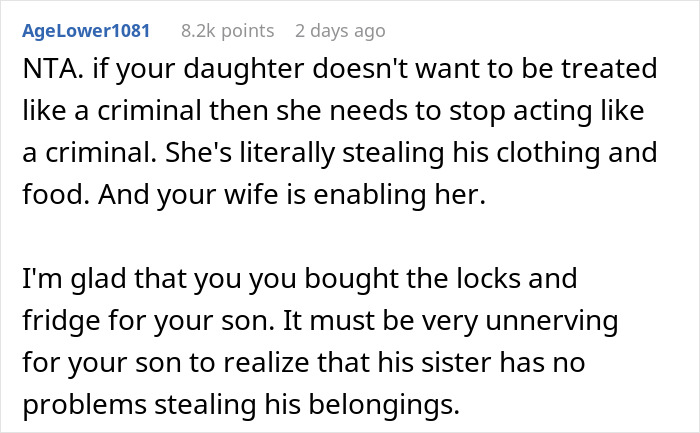 “My Daughter Is Very Clearly Upset”: Sister Keeps Stealing From Brother, Dad Buys Him A Lock