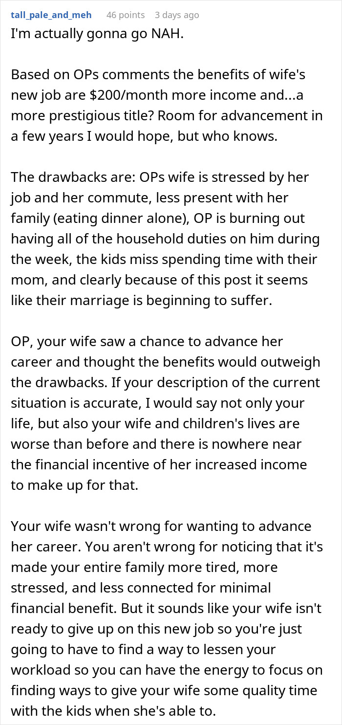 “Unfair Amount Of Duties”: Wife’s New Job Puts Strain On The Household “Unfair Amount Of Duties”: Wife’s New Job Puts Strain On The Household