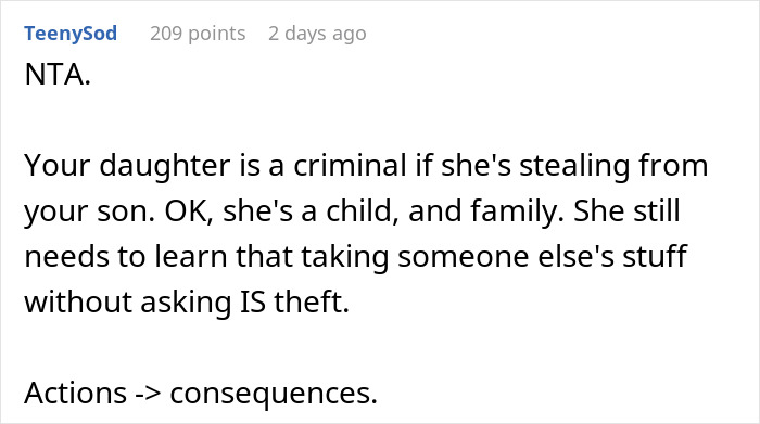 “My Daughter Is Very Clearly Upset”: Sister Keeps Stealing From Brother, Dad Buys Him A Lock “My Daughter Is Very Clearly Upset”: Sister Keeps Stealing From Brother, Dad Buys Him A Lock