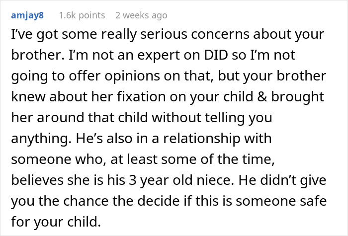 Mom Shares Horrifying Story About Brother-In-Law's GF Who Thinks She's Their 3 Y.O. Mom Shares Horrifying Story About Brother-In-Law's GF Who Thinks She's Their 3 Y.O.