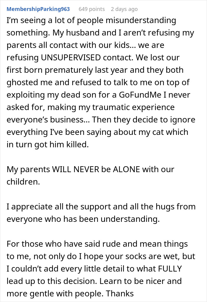 “Oh Stop… It’s Just A Cat”: Woman Bans Parents From Grandkids Following Tragic Pet Incident “Oh Stop… It’s Just A Cat”: Woman Bans Parents From Grandkids Following Tragic Pet Incident