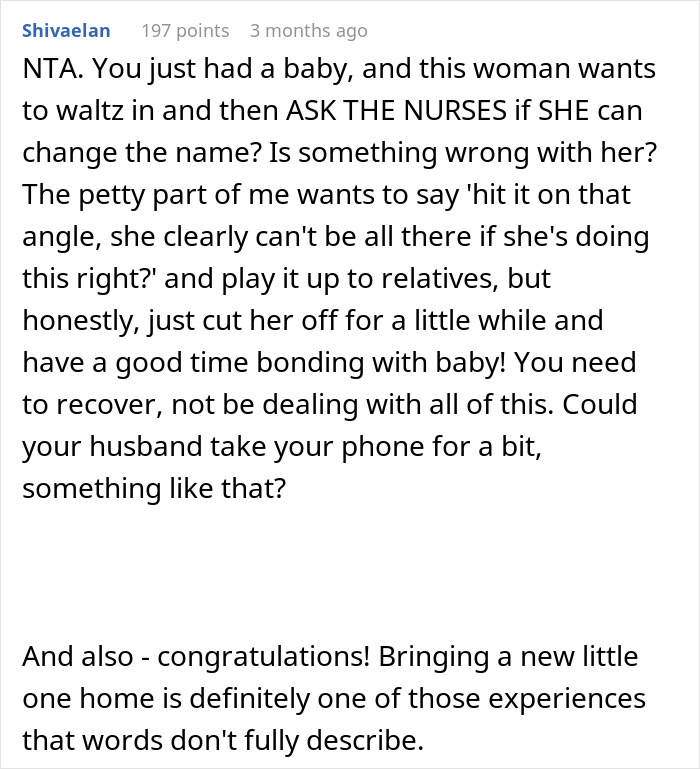 "Get Out": New Mom Kicks Out MIL After She Tries To Change Newborn’s Name, Family Turns On Her